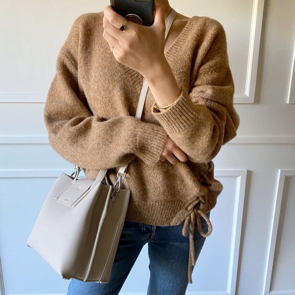 😍The Stella Genuine Leather Satchel Bag - Cream - Picture 3 of 14